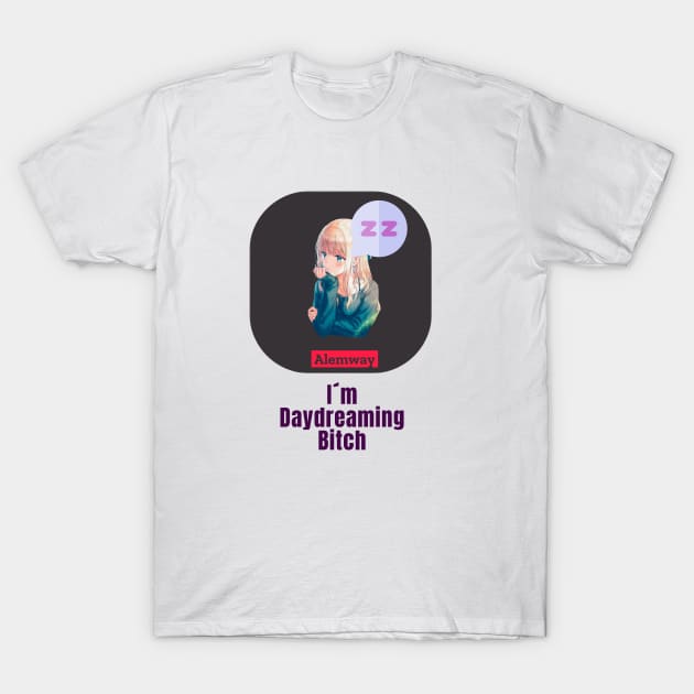 Anime Girl Daydreaming T-Shirt by Alemway